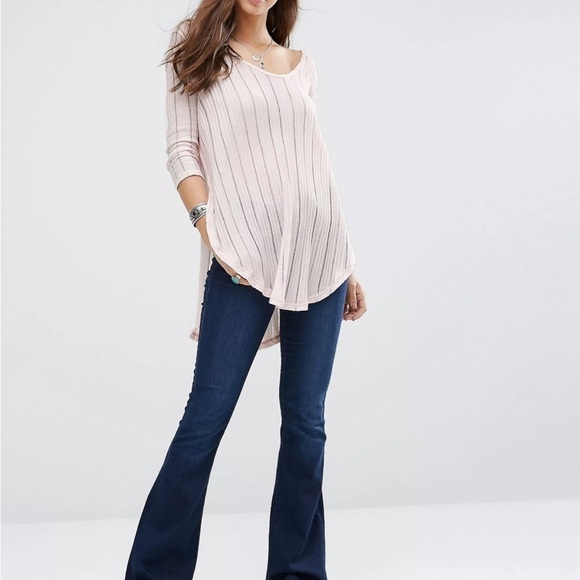 Free People We The Free Astoria Hacci Top in Light Pink Size Medium - Picture 1 of 8